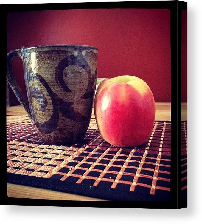 Apple Canvas Print featuring the photograph Good Way To Start The Day by Amy Lanza