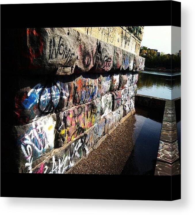 Graffiti Canvas Print featuring the photograph #graffiti #art #colors #minneapolis by Vik Vaughn