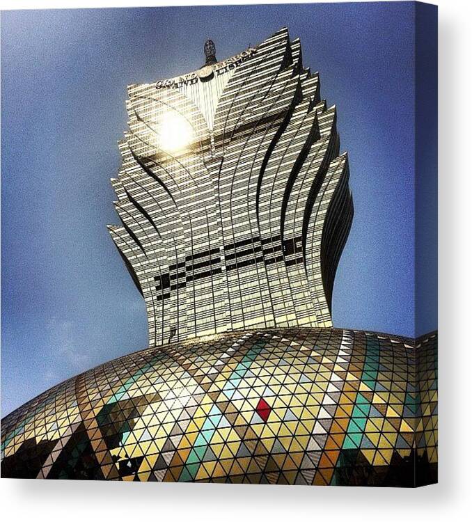 Macau Canvas Print featuring the photograph Grand Lisboa Hotel
#grand #giant #wow by Jerry Tang