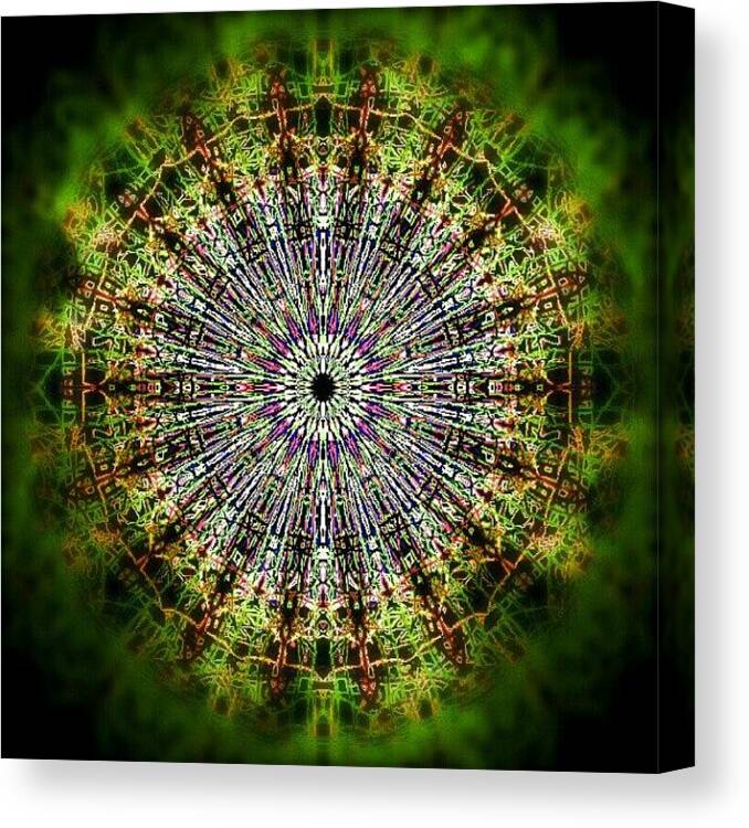 Mandala Canvas Print featuring the photograph Green Mist Mandala by Vicki Field