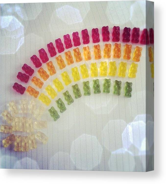 Dulces Canvas Print featuring the photograph Gummy Bear Rainbow by Marce HH