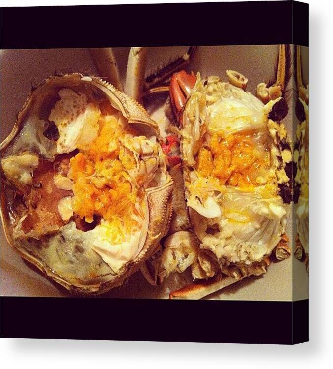 Shanghaicrab Canvas Print featuring the photograph #hairycrab #shanghaicrab #crab #seafood by TC Li