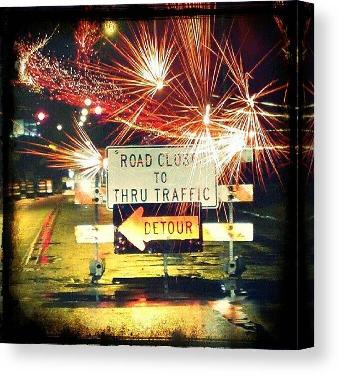 Caution Canvas Print featuring the photograph Happy Independence Day To All You by Natalia D