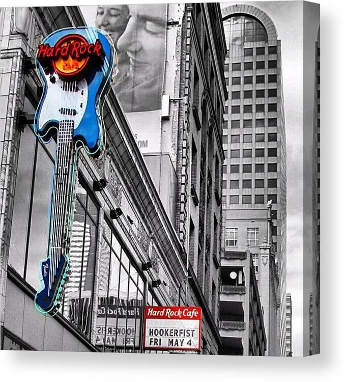 0 Canvas Print featuring the photograph Hardrock Café In Seattle #hardrock #0 by Kee Yen Yeo