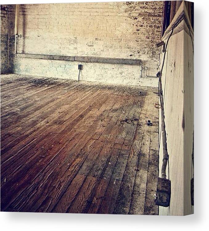 Pvd Canvas Print featuring the photograph Hardwood Floors And Brick Interior by Ian Edward