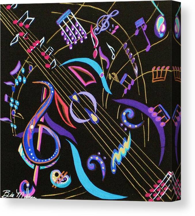 Fine Art Canvas Print featuring the painting Harmony in Guitar by Bill Manson