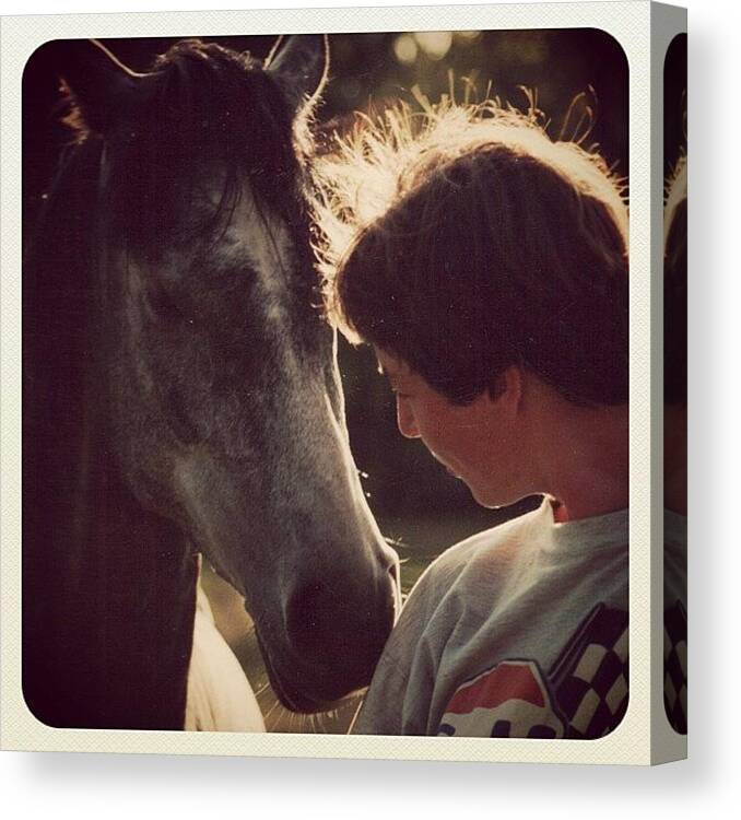 Swedish Canvas Print featuring the photograph Heike & Her Horse by Natasha Marco