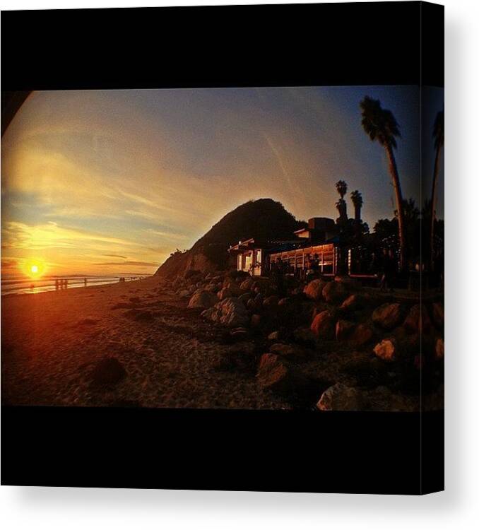 Surf Canvas Print featuring the photograph Hendy Beach At Sundown | #california by Tony Macasaet