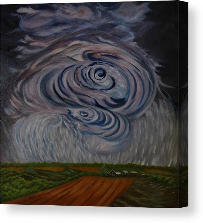 Storm Canvas Print featuring the painting Here Comes Katrina by Douglas Ann Slusher