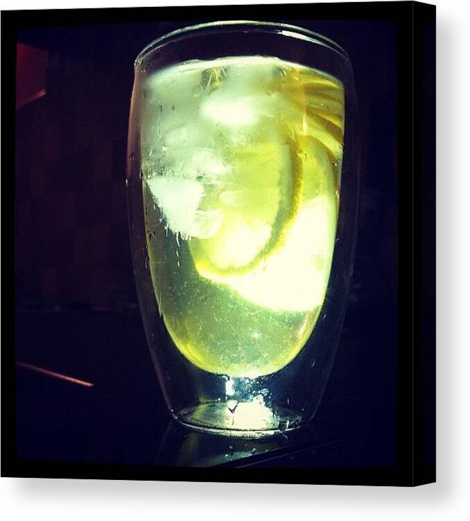 Water Canvas Print featuring the photograph #homemadelemonade #iphoto #fruit by Ashley Grant