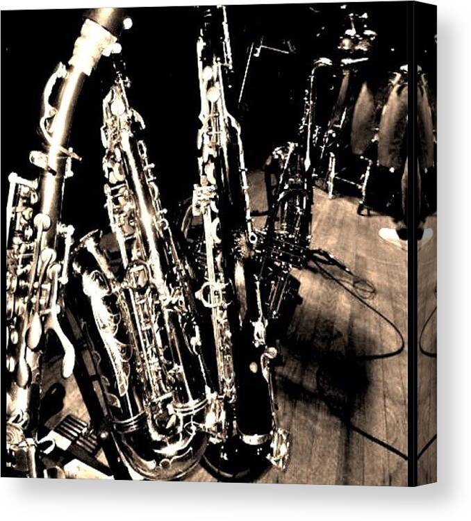 Igersfollow Canvas Print featuring the photograph Horns #horns #housemusic #jazz #music by David Sabat