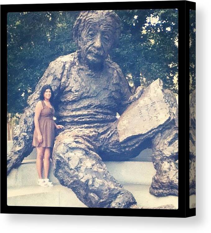  Canvas Print featuring the photograph Huge Einstein Statue In Washington Dc by Tanya Pillay
