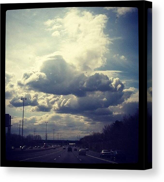 Randomshit Canvas Print featuring the photograph Huge Freakin Cloud ☁☀☁☀☁☀ by Chelseaa Dailey