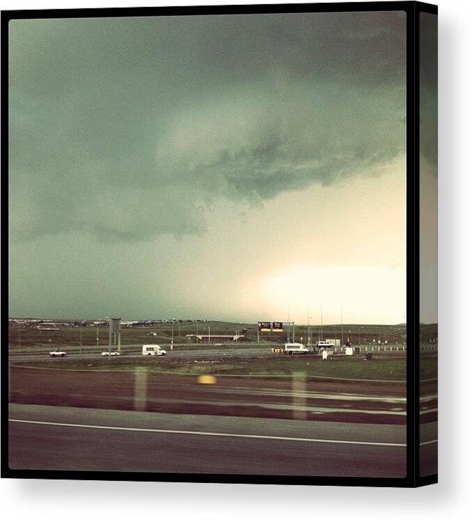  Canvas Print featuring the photograph I Landed In Tornado Weather! by Isaac Kiehl