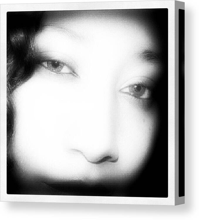 Me Canvas Print featuring the photograph I See You. #moi #selfportrait #selfies by Mary Carter