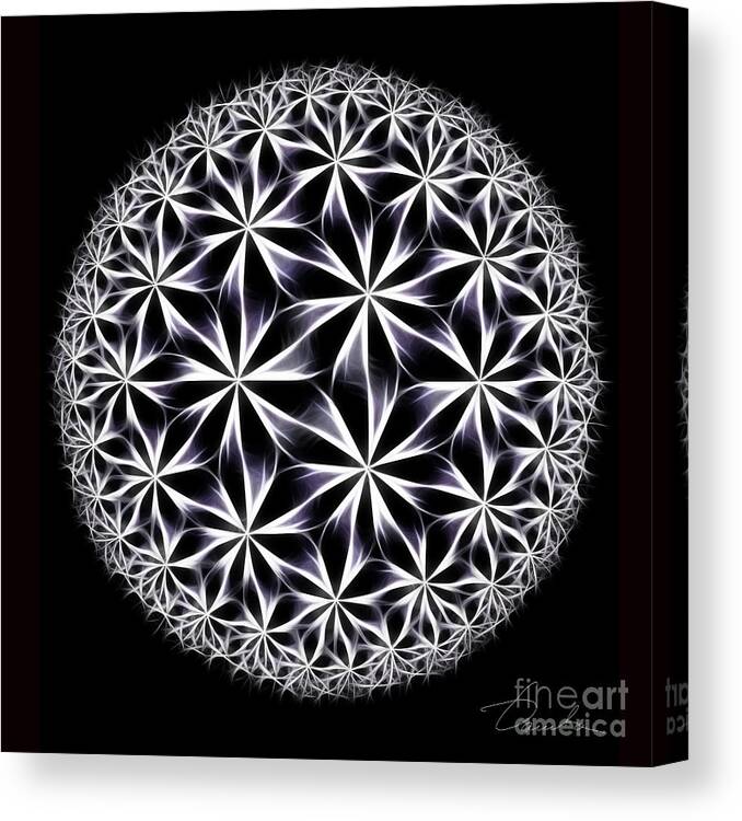Mandala Canvas Print featuring the digital art Ice Flowers by Danuta Bennett
