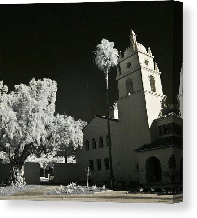 School Canvas Print featuring the photograph Infrared Csuci Bell Tower. #infrared by Michael Amos