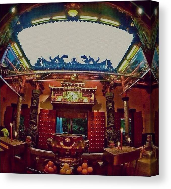 Random Canvas Print featuring the photograph Inside Chong Yee Temple by Szu Kiong Ting