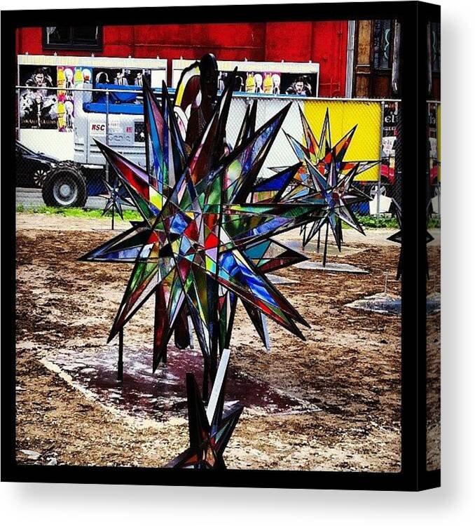 Art Canvas Print featuring the photograph Installation On 46th Street & 8th by Arnab Mukherjee