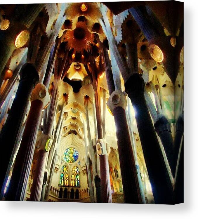 Arquitetura Canvas Print featuring the photograph Interior Da Sagrada Família #gaudí by Gogliardo Maragno