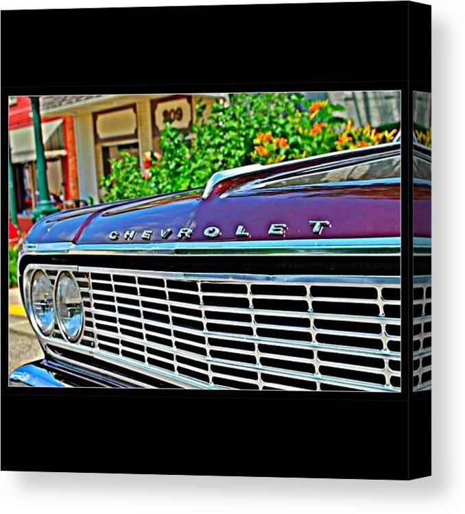Hdr Canvas Print featuring the photograph #iphoneography #iphonesia #car #classic by Sherri Galvan