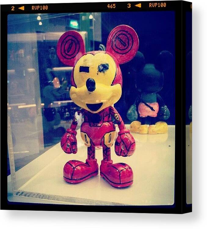 Mickey Canvas Print featuring the photograph #ironman #iron #red #yellow #black by Bryan Thien