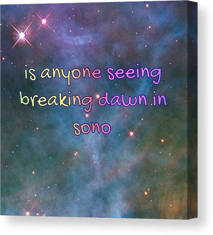 Shopping Canvas Print featuring the photograph Is Anyone Seeing Breaking Dawn In Sono by Artist Of the people