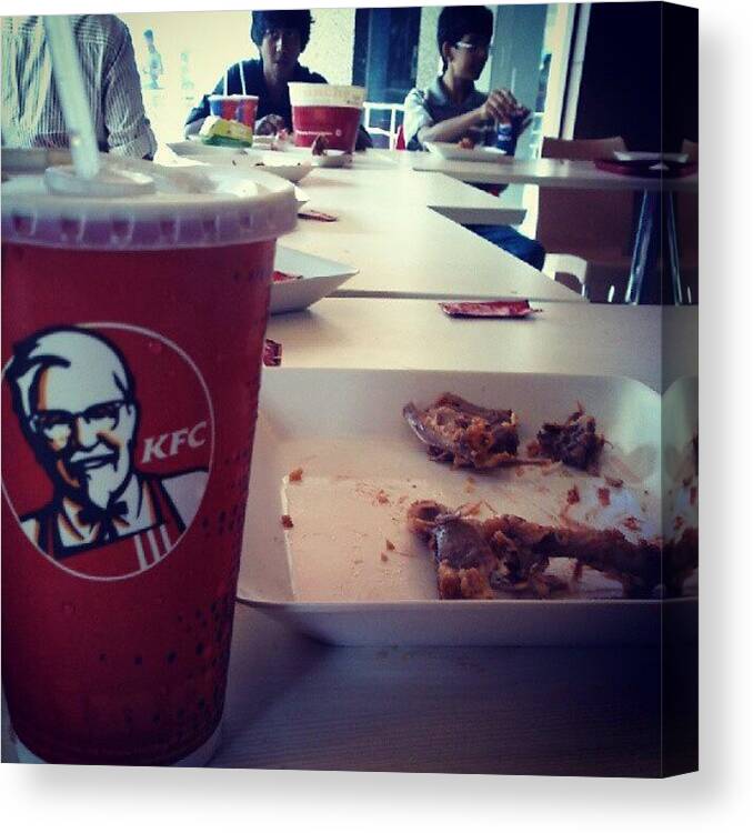 Plate Canvas Print featuring the photograph Is At Kfc #kfc #chicken #pepsi #plate by Avikshith Np