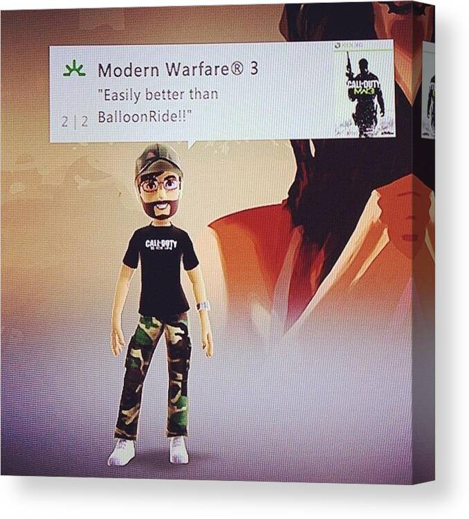 Mw3 Canvas Print featuring the photograph It's True! My Xbox Avatar Add Me For by Ady Griggs