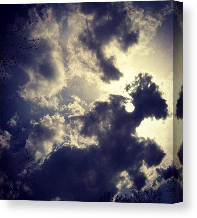 Clouds Canvas Print featuring the photograph Itsa Dinosaur! #clouds #sky #skyporn by Anthony Sclafani