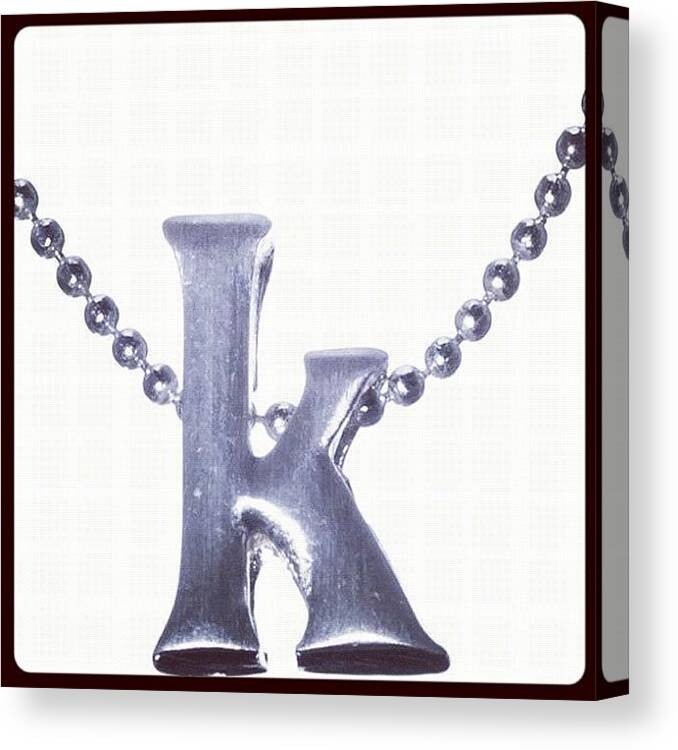 Layering Canvas Print featuring the photograph #jewelry #initialjewelry #letter by Kristin Hecker