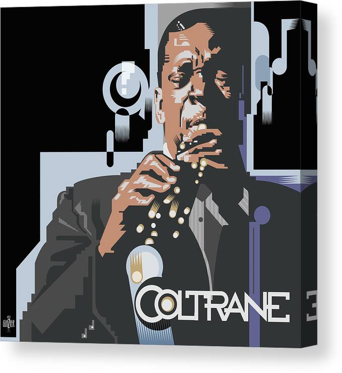 John Coltrane Canvas Print featuring the digital art John Coltrane Abstract by Garth Glazier