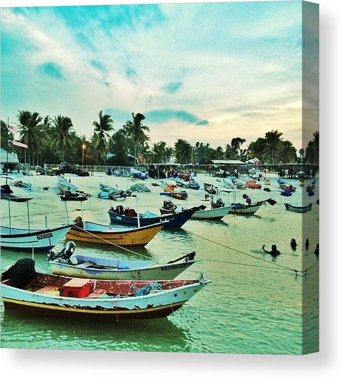 Malay Canvas Print featuring the photograph Kampung Nelayan by Nazmi Hamidi