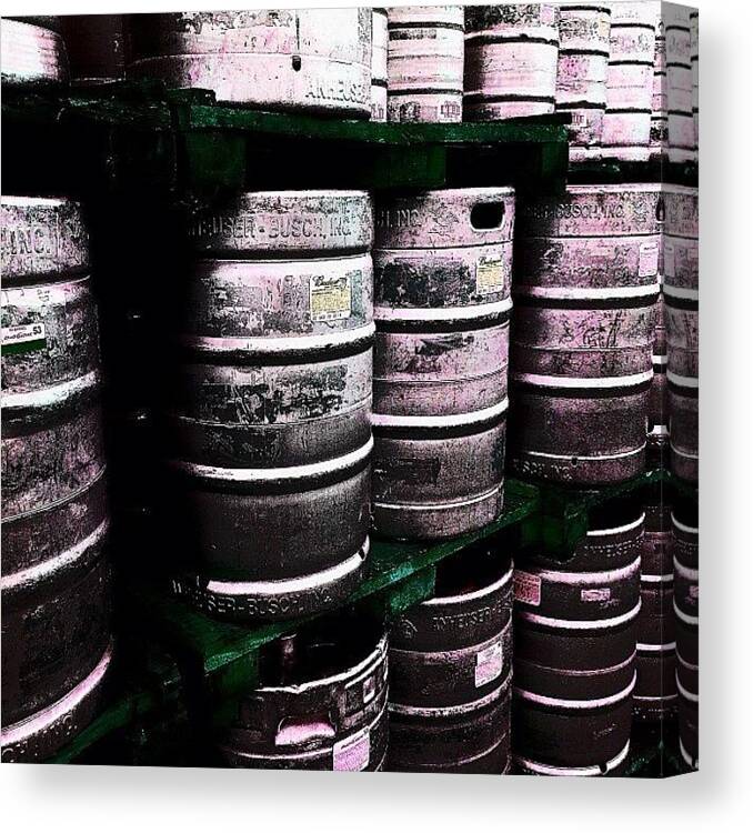Beer Canvas Print featuring the photograph Kegs At Octoberfest In Cape Coral by Troy Thomas