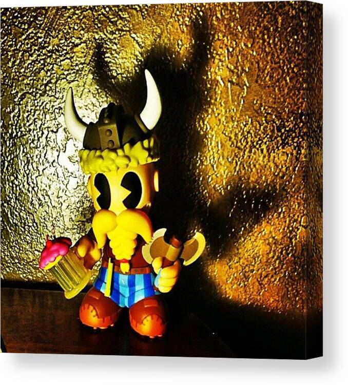 Shadows Canvas Print featuring the photograph #kidolaf #kidrobot #designertoys by Jose Perez