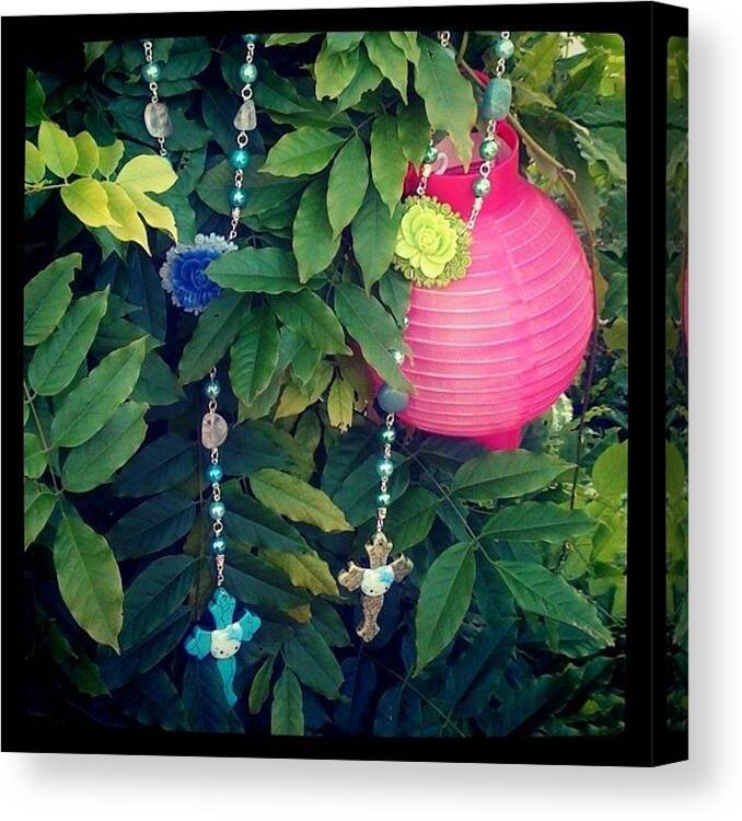 Kitty Rosary Canvas Print featuring the photograph Kitty Rosary 4 by Rhiannon Lea