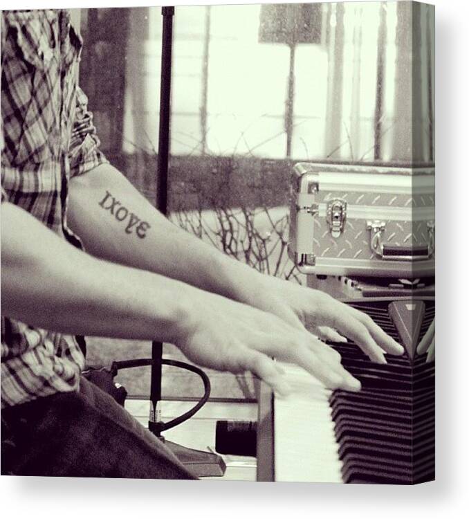 Tattoo Canvas Print featuring the photograph #kurtscobie #piano #singer #musician by Vicki Leggett