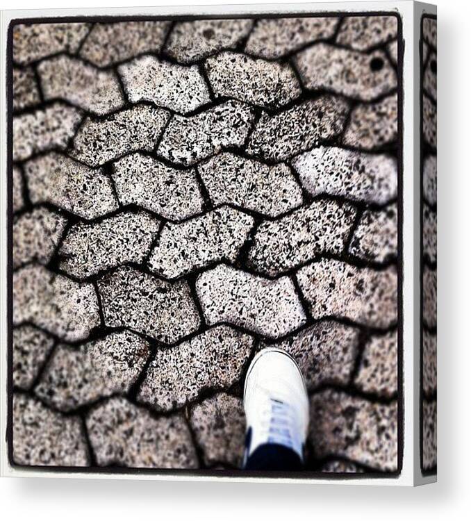 Instagram Canvas Print featuring the photograph #landscape #road #foot #instagram by Nilson Almeida