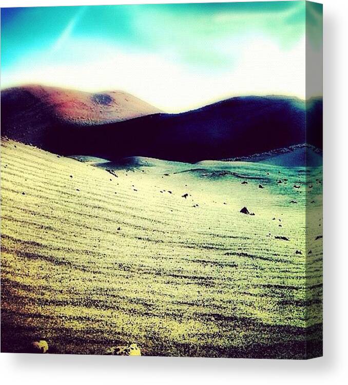  Canvas Print featuring the photograph Lanzarote, Canary Islands, On The Vulcan by Ilaria Agostini