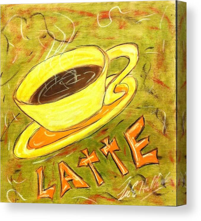 Coffee Canvas Print featuring the painting Latte by Lee Halbrook