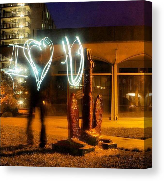 Heart Canvas Print featuring the photograph Light Painting! #love #heart #revelle by Anthony Wang