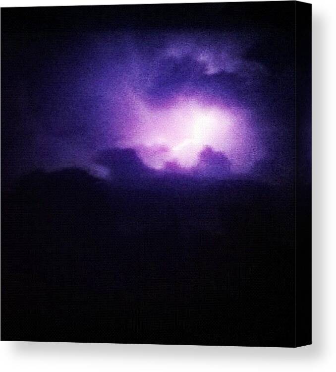 Picture Canvas Print featuring the photograph #lightning #thunder #guernsey #rare by Andy Brown