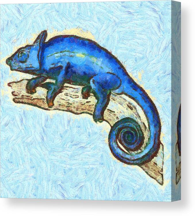 Lizards Canvas Print featuring the mixed media Lizzie Loved Lizards by Nikki Marie Smith