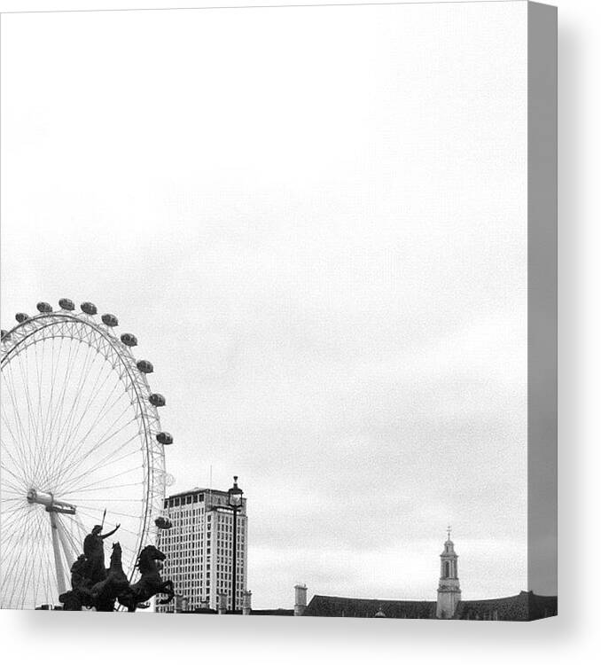 London Canvas Print featuring the photograph #london #iphoneography #londoneye by Ali Hilton