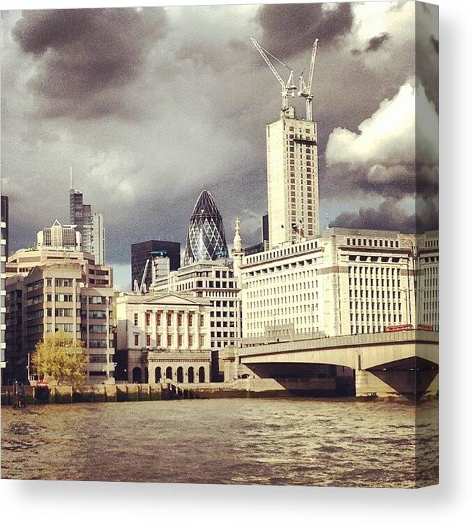 Ominous Canvas Print featuring the photograph London Skyline, Foreboding. #ominous by Anne Marie
