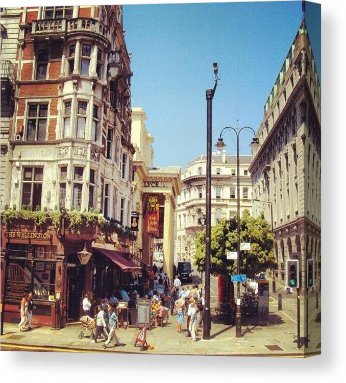 Beautiful Canvas Print featuring the photograph London Streets, #street #streetphoto_bw by Abdelrahman Alawwad