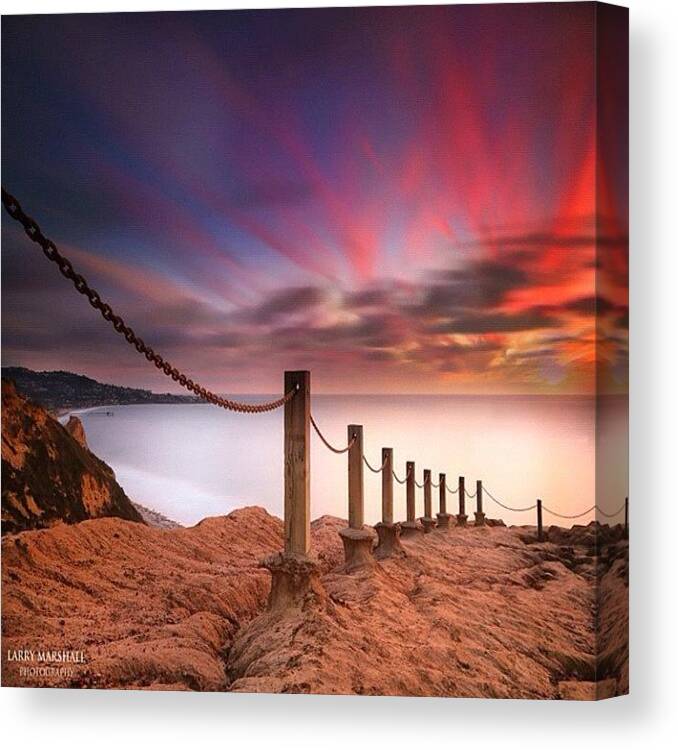  Canvas Print featuring the photograph Long Exposure Sunset Shot From The by Larry Marshall