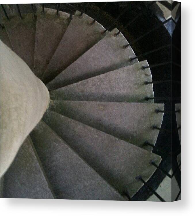 Instaart Canvas Print featuring the photograph #lookdown #teamlookdown #stairs by Kevin Zoller