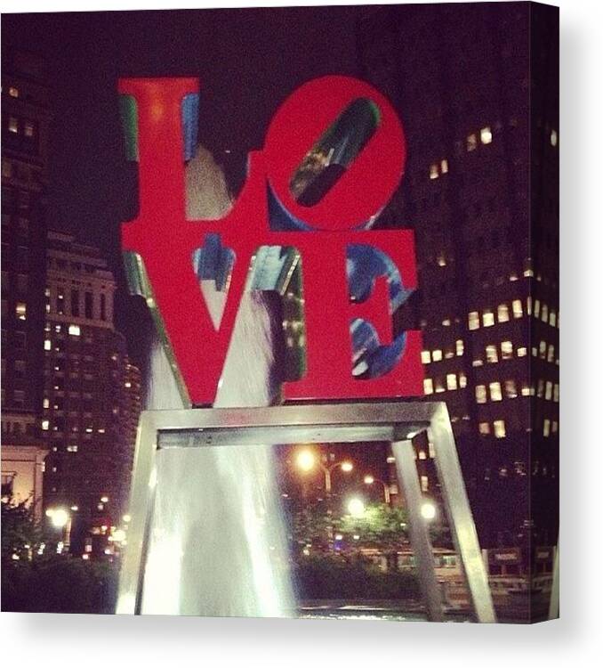 Lovepark Canvas Print featuring the photograph #love #city #fountain #lovepark #winter by Madt Jeffer