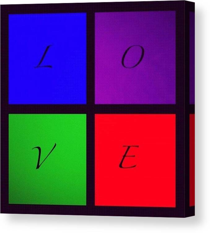 #love#multicolored#blocks Canvas Print featuring the photograph Love by Kristina Parker